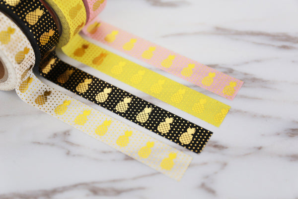 Gold foil Washi Tape/Pineapple Washi Tape / Masking tape/ japanese washi tape/Planner Supplies/OT0109