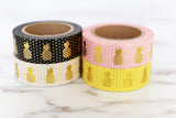 Gold foil Washi Tape/Pineapple Washi Tape / Masking tape/ japanese washi tape/Planner Supplies/OT0109