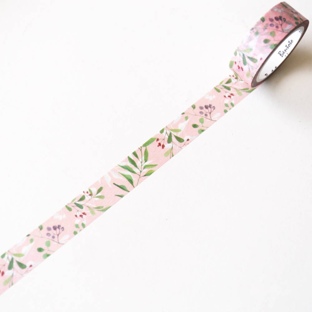 Pink branch Leaves Washi Tape/flowers Washi tapes / Masking tape/ japanese washi tape/Planner Supplies/OT006