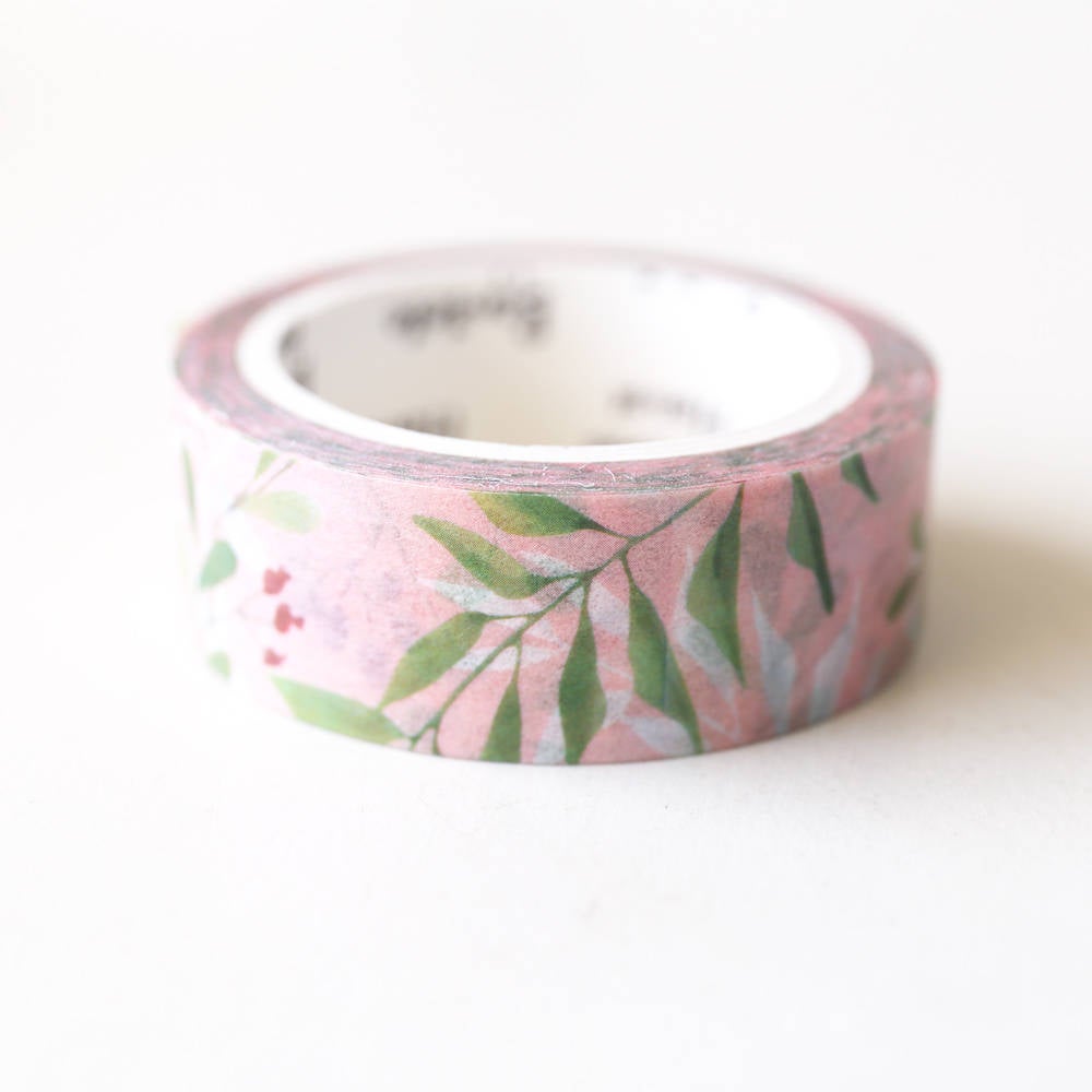 Pink branch Leaves Washi Tape/flowers Washi tapes / Masking tape/ japanese washi tape/Planner Supplies/OT006