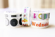 Set of 4 Time Washi Tapes/ Floral Washi Tape/Striped Washi / Masking tape/ japanese washi tape/Planner Supplies/OT0105