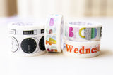 Set of 4 Time Washi Tapes/ Floral Washi Tape/Striped Washi / Masking tape/ japanese washi tape/Planner Supplies/OT0105