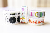 Set of 4 Time Washi Tapes/ Floral Washi Tape/Striped Washi / Masking tape/ japanese washi tape/Planner Supplies/OT0105