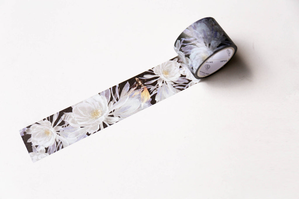 Floral Washi Tapes/ white flower Washi Tape/Striped Washi