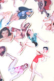 Vintage Morden girls sticker set/ Planner Stickers/ Filofax Stickers/Lap top stickers/Scrapbook Sticker
