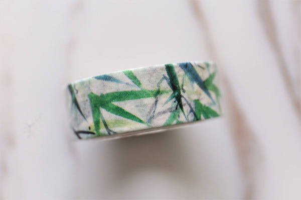 Bamboo leaves Washi Tape/bamboos watercolour deco washi tape/ Masking tape/ japanese washi tape/Planner Supplies/OT021