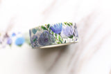Blue purple flowers Japanese Washi Tape /decorative washi tape/ Masking tape/ japanese washi tape/Planner Supplies/OT053