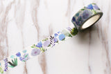 Blue purple flowers Japanese Washi Tape /decorative washi tape/ Masking tape/ japanese washi tape/Planner Supplies/OT053