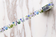 Blue purple flowers Japanese Washi Tape /decorative washi tape/ Masking tape/ japanese washi tape/Planner Supplies/OT053