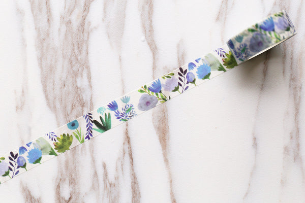 Blue purple flowers Japanese Washi Tape /decorative washi tape/ Masking tape/ japanese washi tape/Planner Supplies/OT053