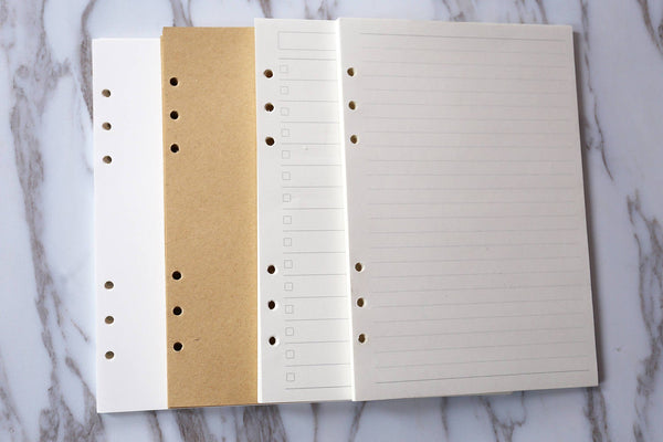 80 pages A5 Planner Inserts /blank Inserts /personal size lined Inserts/dot/grid/filofax personal inserts/printed planner inserts,