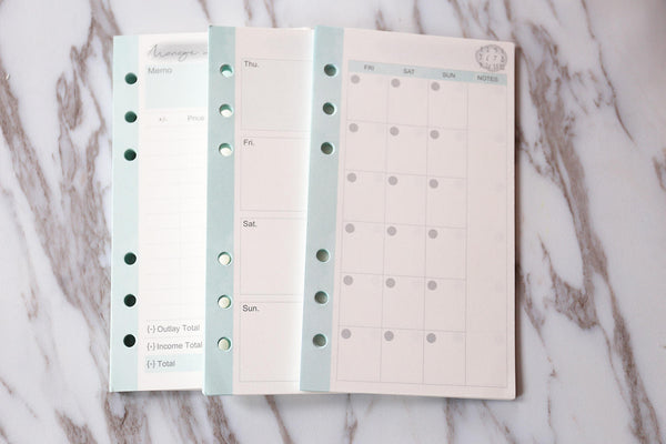 Winter A5 monthly Planner Inserts /expense Inserts /personal size weekly planner Inserts/filofax personal inserts/printed planner inserts/