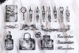 Calligraphy Tools & Nibs Transparent Stamp, Planner Stamp, pen stamp, cute stamp, kawaii stamp, Rubber transparent clear stamp/CS05