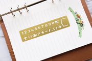 Number Brass stencil, metal letter Stencil, Drawing Ruler, kawaii stationery, metal bookmark, Back to School,travelers notebook accessories