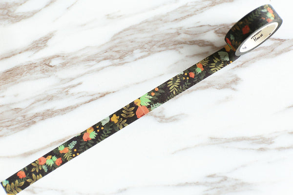 Black red flowers Washi Tape/Plantea Washi tape/ Masking tape/ japanese washi tape/Planner Supplies/OT033