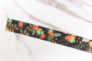 Black red flowers Washi Tape/Plantea Washi tape/ Masking tape/ japanese washi tape/Planner Supplies/OT033