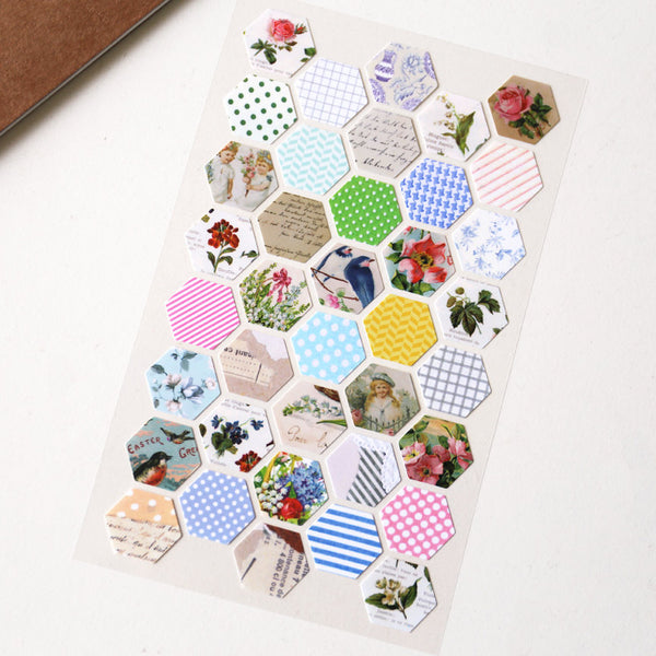 Hexagon  Stickers / Clear Labeling Sticker / Planner Stickers/ Filofax Stickers/Lap top stickers/Scrapbook Sticker