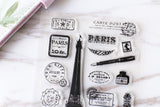 Paris Travel Transparent Stamp/ Eiffel Tower Rubber Stamps/ travel stamps/  Planning accessory