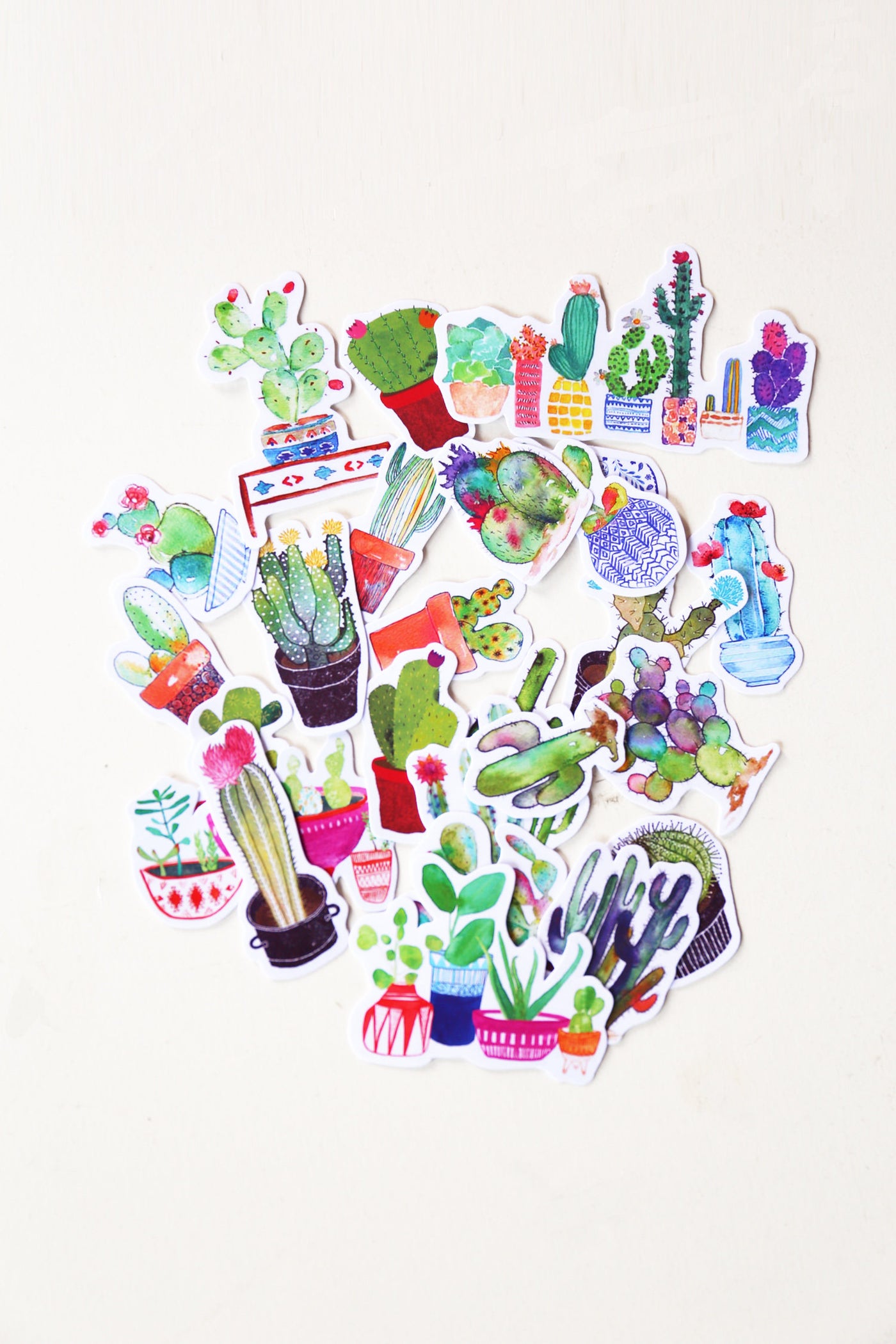 cactus stickers set/ Planner Stickers/ Filofax Stickers/Cacti Sticker Flakes/ Desert Watercolor stickers/Planters Stickers/ Succulents/OS002