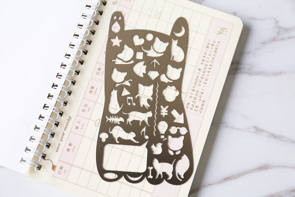 Cat Stencil/ Journal Stencil/Planner Stencil /Cute Stencil/ Shaper/Design Template/Stainless Steel/ 13 x 7 cm