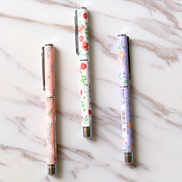 3 pcs Floral Fountain Pens/  Stationery Supplies/ Kawaii Stationery/Fine Fountain Pen, planner Pens / Gift Pens