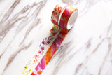 Set of 2 Floral Washi Tapes/orange flowers Washi tape/ Masking tape/ japanese washi tape/Planner Supplies/OT011