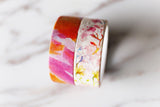 Set of 2 Floral Washi Tapes/orange flowers Washi tape/ Masking tape/ japanese washi tape/Planner Supplies/OT011