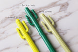 3 pcs Cactus gel pen, kawaii ink pen, fine point pen, plants pens, black ink, green,lemon green,
