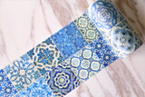 Blue Porcelain Floor Washi Tape/Blue and white brick masking  tape/9cm x 5m Masking tape/   washi tape/Planner Supplies/