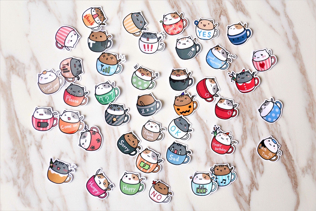 Milk tea cup stickers set/ Planner Stickers/ Filofax Stickers/Lap top stickers/Scrapbook Sticker/birthday stickers