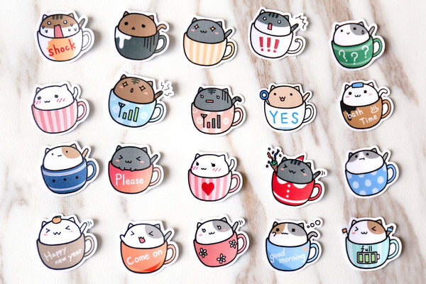 Milk tea cup stickers set/ Planner Stickers/ Filofax Stickers/Lap top stickers/Scrapbook Sticker/birthday stickers