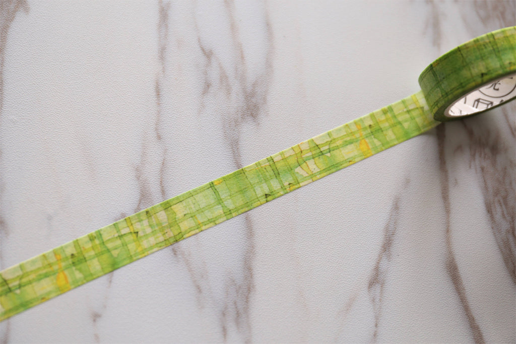 Green Washi Tape/grass green watercolour deco washi tape/ Masking tape/ japanese washi tape/Planner Supplies/OT042
