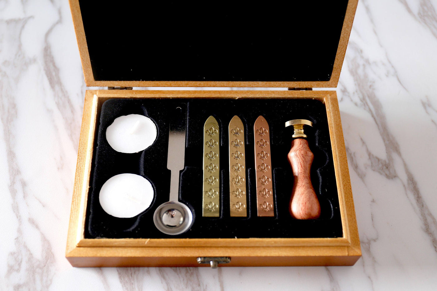 Custom your own logo  Wax Seal box set /wedding gift box set  wedding Wood Gift Box /birthday gift box