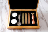 Custom your own logo  Wax Seal box set /wedding gift box set  wedding Wood Gift Box /birthday gift box