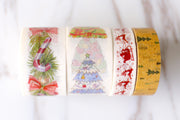 Set of 4 Christmas Theme Washi Tap/Christmas pine Masking tape/ Christmas tree washi tape /Christmas elk and forest washi tape