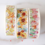 set of 3  Yellow & Orange  Flower  Washi Tape/Chinese trumpet creeper washi tape /Sunflower  Washi tape/Tulips washi  tape/Planner Supplies