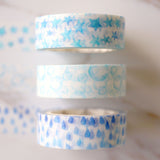 Set of 3   blue Washi Tape/star  Washi tape/ Bubble  Masking tape/ raining washi tape/Planner Supplies