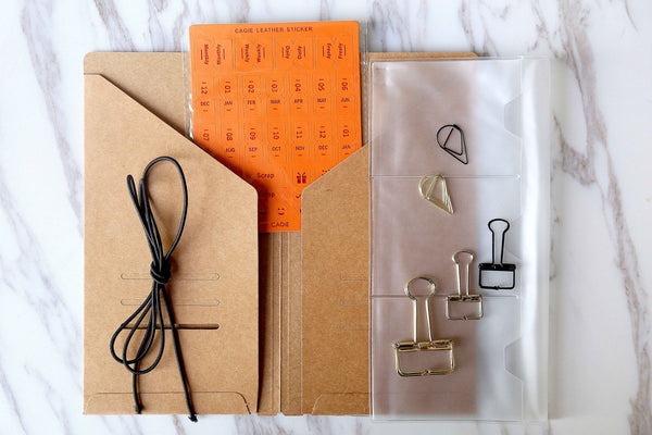 Basic Beginner's Kit for Midori Travelers Notebook/Card organizer/Starter Kit/Card holder/Journal Accessories/midori accessories