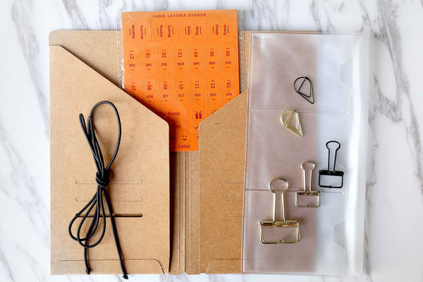 Basic Beginner's Kit for Midori Travelers Notebook/Card organizer/Starter Kit/Card holder/Journal Accessories/midori accessories