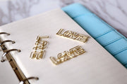 3pc Love Paper Clips, gold bookmarks Metal Paper Clip,Binder Clips,  Office Supplies, Midori Clip Planner Accessories