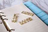 3pc Love Paper Clips, gold bookmarks Metal Paper Clip,Binder Clips,  Office Supplies, Midori Clip Planner Accessories