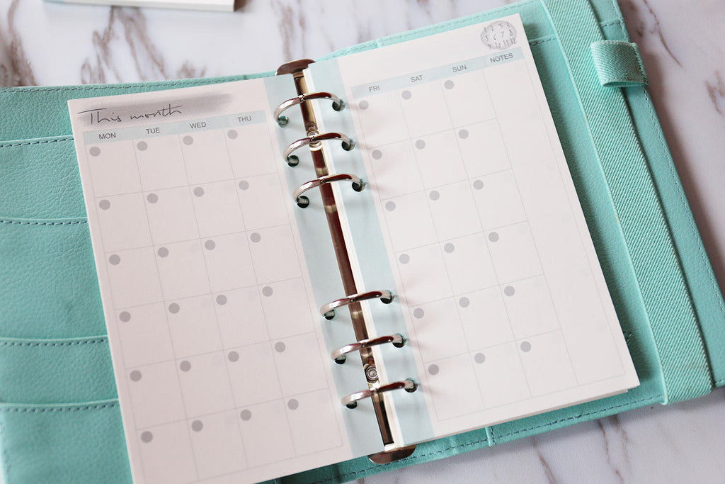 Winter A5 monthly Planner Inserts /expense Inserts /personal size week –  DokkiDesign