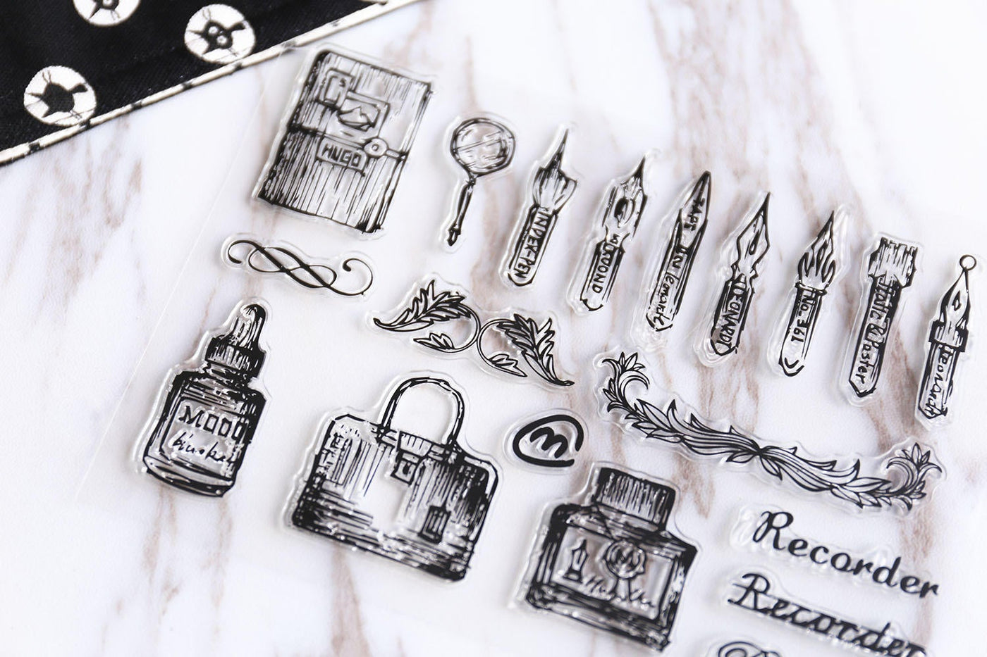 Calligraphy Tools & Nibs Transparent Stamp, Planner Stamp, pen stamp, cute stamp, kawaii stamp, Rubber transparent clear stamp/CS05