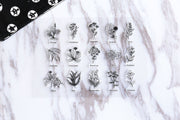 Flower Plant Names transparent Stamp, Planner Stamp, pen stamp, cute stamp, kawaii stamp, Rubber transparent clear stamp