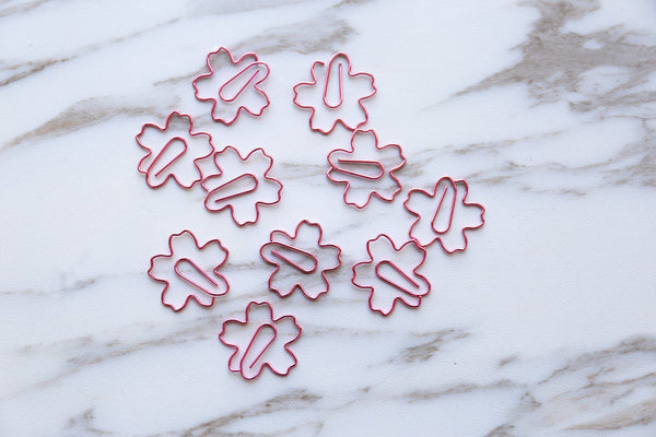 10 pc Sakura Flower Paper Clips/ pink bookmarks Metal Paper Clip,Binder Clips/  Office Supplies,/Midori Clip Planner Accessories