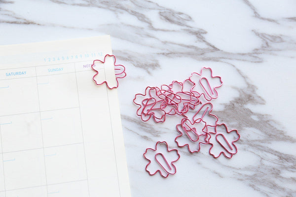 10 pc Sakura Flower Paper Clips/ pink bookmarks Metal Paper Clip,Binder Clips/  Office Supplies,/Midori Clip Planner Accessories