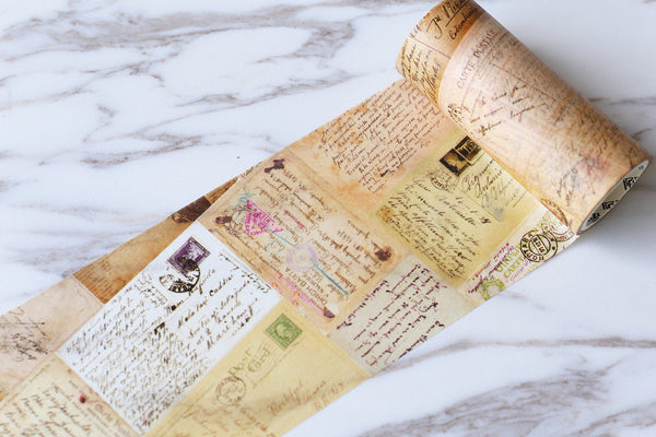 Letter Washi Tape/ vintage Washi Tape/wide washi tape/ wrapping Washi Tape/ japanese washi tape/Planner Supplies/OT076