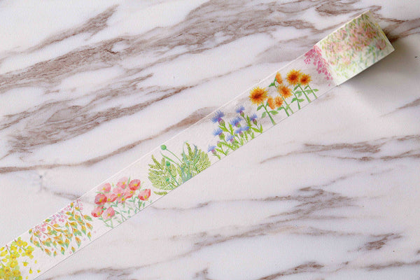 Flowers Washi Tape/sunflower  floral Washi Tapes / colorful flowers leaves   Washi Tapes/Japanese washi Tape/Decorative Stickers /T135