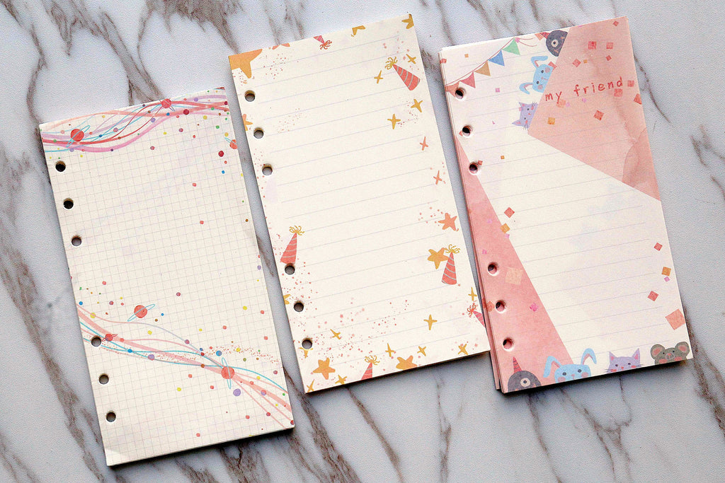 cute planner inserts/colorful grids and lines filofax a6 inserts, filo –  DokkiDesign