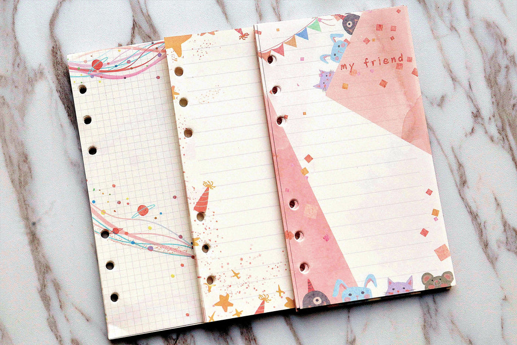 cute planner inserts/colorful grids and lines filofax a6 inserts, filo –  DokkiDesign